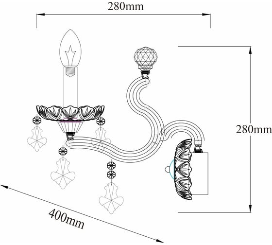 Бра CHIARO Дориана 2*60W E14 220 V 477020502