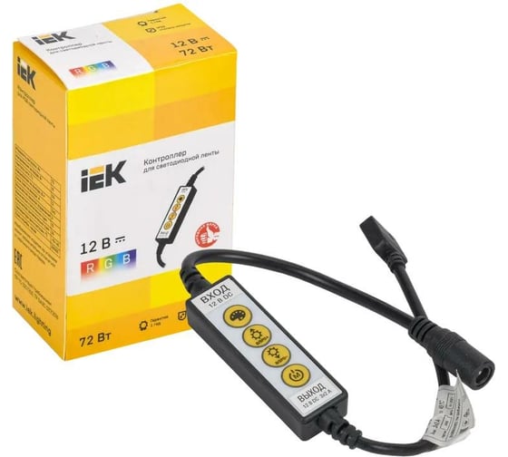 Контроллер без ПДУ К RGB IEK 3 канала 12В 2А 72Вт LSC2-RGB-072-K-20-12-W