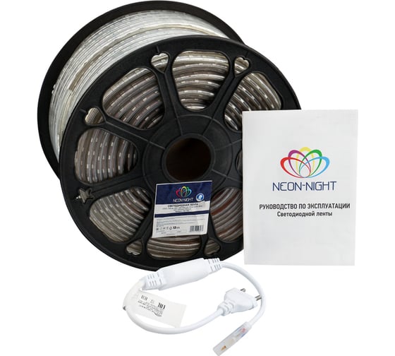 Светодиодная лента Neon-Night LED 220В, 13x8 мм, IP67, SMD 5050, 60 LED/m, свет желтый 100 м 142-102