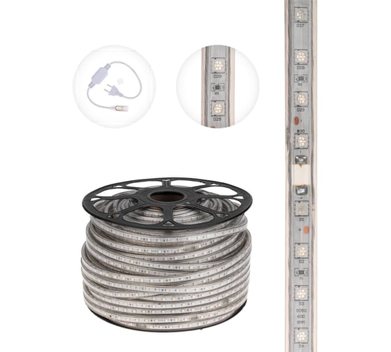 Светодиодная лента Neon-Night LED 220В, 13x8 мм, IP67, SMD 5050, 60 LED/m, свет синий 100 м 142-103