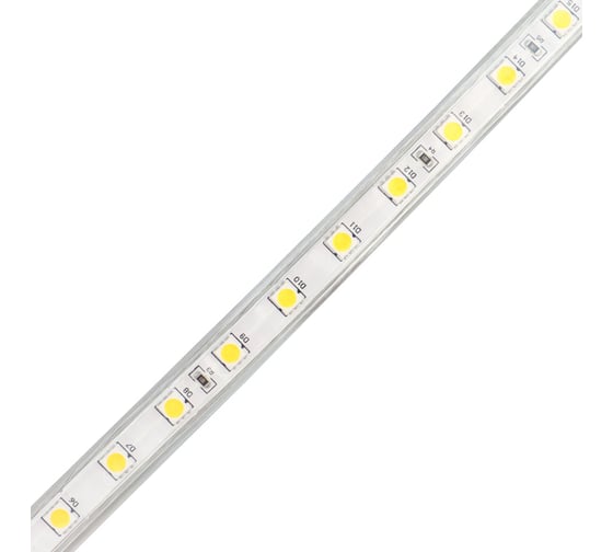 Светодиодная лента Neon-Night LED 220В, 13x8 мм, IP67, SMD 5050, 60 LED/m теплый белый 100 м 142-106