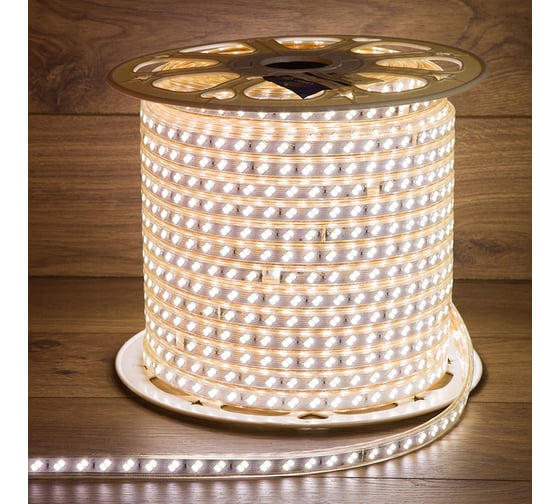 Светодиодная лента Neon-Night LED 220В 6.5x17 мм IP67, SMD 5730, 120 LED/m свет белый 100 м 142-703