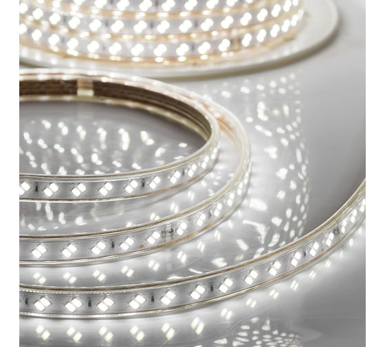 Светодиодная лента Neon-Night LED 220В 6.5x17 мм IP67, SMD 5730, 120 LED/m свет белый 100 м 142-703
