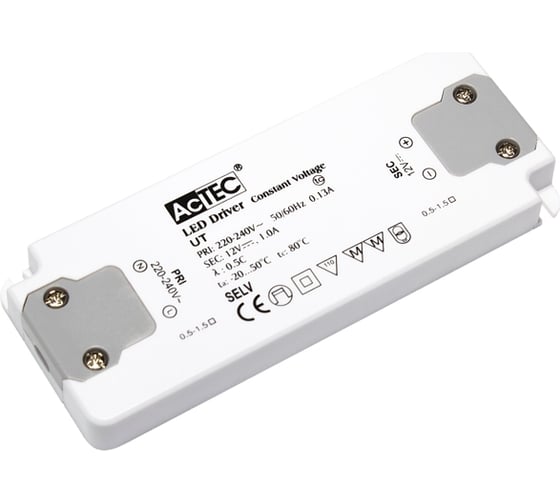 Блок питания AcTEC 24В, 12Вт, IP20, 0.5A, 128x50x13мм UT24V/12W 1