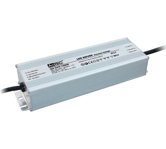 Блок питания AcTEC 24В, 150Вт, IP67, 6.3A, 223x70x40мм AcTEC Q2-24V-150W 1