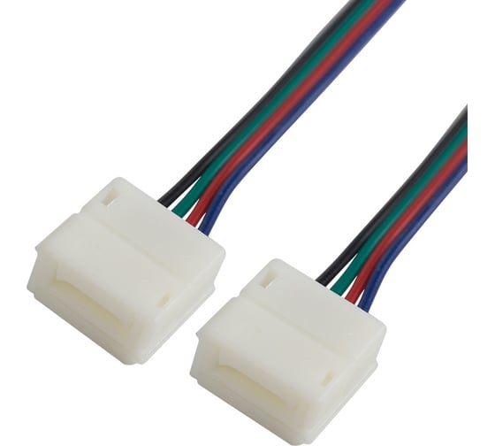 Соединительный коннектор Lamper 4Pin для RGB LED лент 10 мм с влагозащитой, 15 см, 10 шт 144-026 1