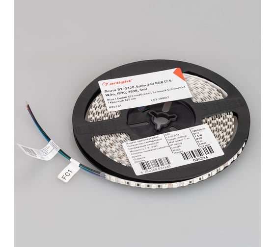 Светодиодная лента Arlight RT-G120-5mm 24V RGB 5 м 036216