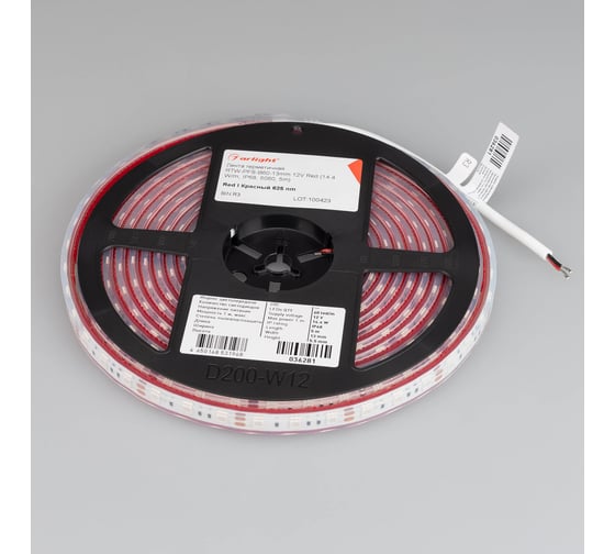 Светодиодная лента Arlight герметичная RTW-PFS-B60-13mm 12V Red 14.4 Вт/м 5 м 036281