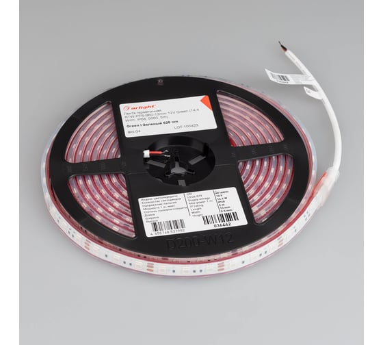 Светодиодная лента Arlight герметичная RTW-PFS-B60-13mm 12V Green 14.4 Вт/м 5 м 036442