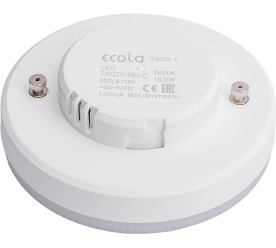 Светодиодная лампа Ecola GX53 LED 15,0W Tablet 220V 6000K матовая 27x75 T5QD15ELC