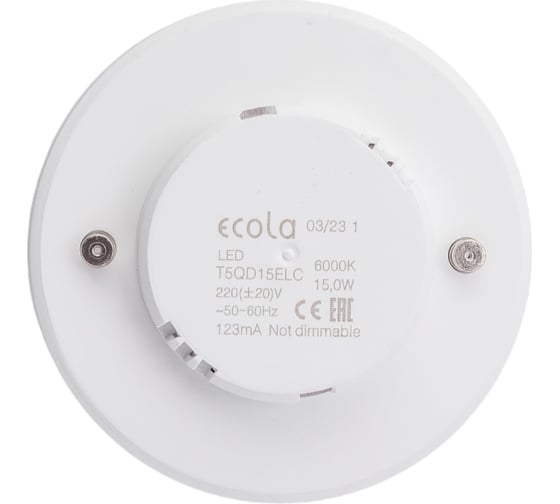 Светодиодная лампа Ecola GX53 LED 15,0W Tablet 220V 6000K матовая 27x75 T5QD15ELC