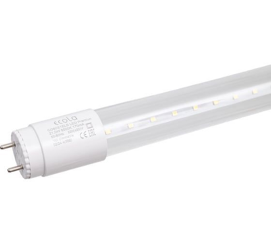 Светодиодная лампа Ecola T8 Premium G13 LED 21,0W 220V 6500K с повор. цоколями 1213x26 упак.инд.цв./8/24 CQ8D21ELB