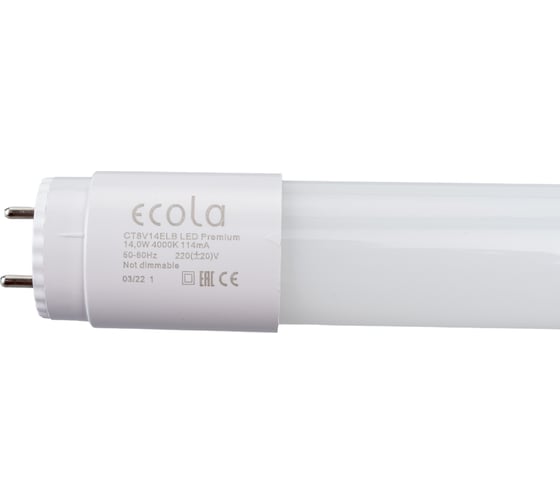 Светодиодная лампа Ecola T8 Premium G13 LED 14,0W 220V 4000K с повор. цоколями 605x28 упак.инд.п/э. /25 CT8V14ELB