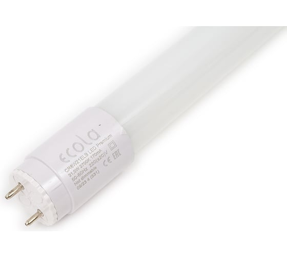Светодиодная лампа Ecola T8 Premium G13 LED 21,0W 220V 2700K с повор. цоколями 1213x26 упак.инд.цв./8/24 CR8W21ELB