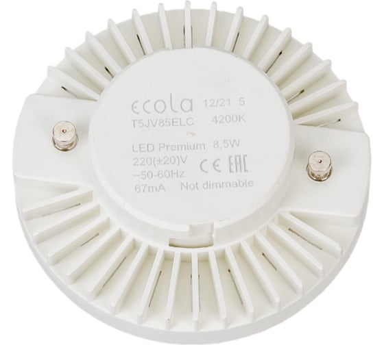 Светодиодная лампа Ecola GX53 LED Premium 8,5W Tablet 220V 4200K прозрачная 27x75 T5JV85ELC