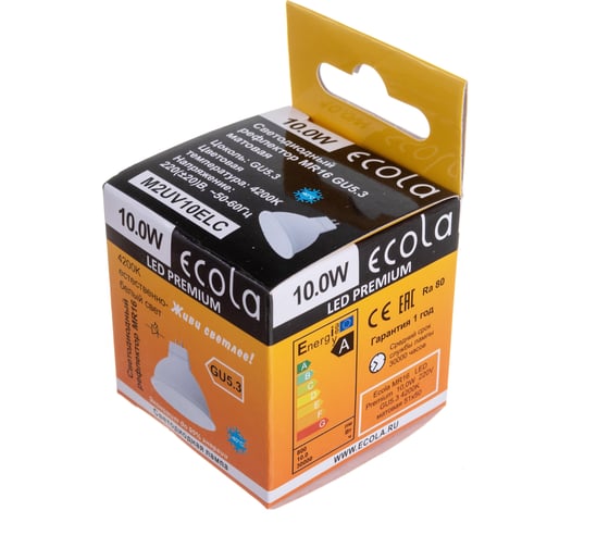 Светодиодная лампа Ecola MR16 LED Premium 10,0W 220V GU5.3 4200K матовая 51x50 M2UV10ELC