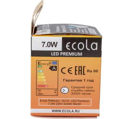 Светодиодная лампа Ecola Reflector GU10 LED Premium 7,0W 220V 4200K 56x50 G1UV70ELC