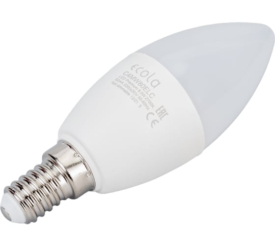 Светодиодная лампа Ecola candle LED Premium 8,0W 220V E14 2700K свеча композит 100x37 C4MW80ELC