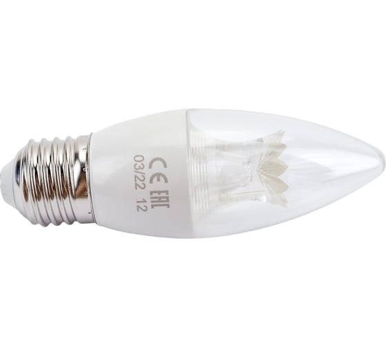 Светодиодная лампа Ecola candle LED Premium 8,0W 220V E27 4000K прозрачная свеча с линзой композит 105x37 C7QV80ELC 1