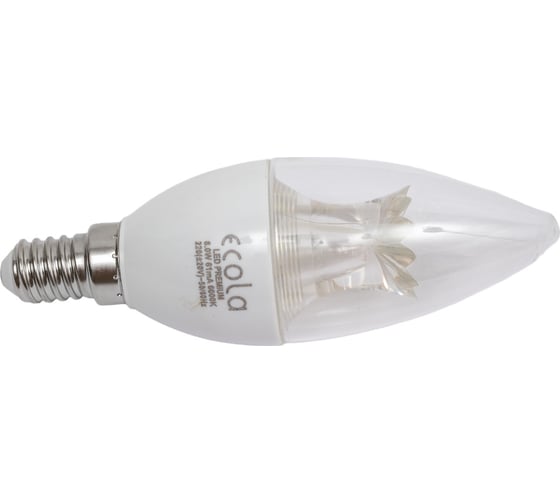 Светодиодная лампа Ecola candle LED Premium 8,0W 220V E14 6000K прозрачная свеча с линзой композит 105x37 C4QD80ELC