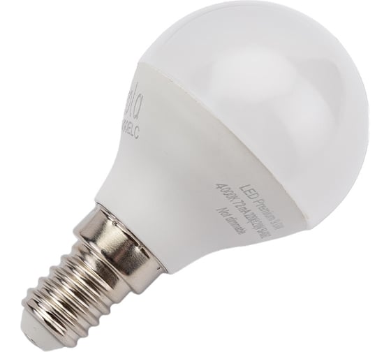 Светодиодная лампа Ecola globe LED Premium 9,0W G45 220V E14 4000K шар композит 82x45 K4QV90ELC