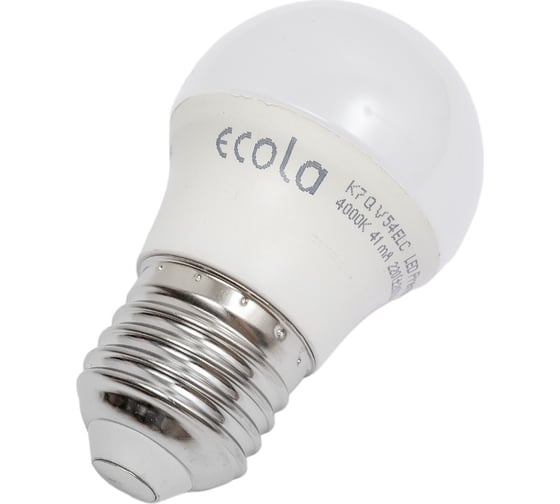 Светодиодная лампа Ecola globe LED Premium 5,4W G45 220V E27 4000K шар композит 82x45 K7QV54ELC 1