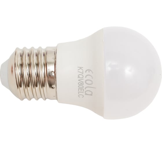 Светодиодная лампа Ecola globe LED Premium 8,0W G45 220V E27 4000K шар композит 78x45 K7QV80ELC