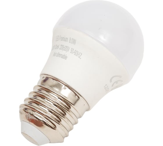 Светодиодная лампа Ecola globe LED Premium 8,0W G45 220V E27 4000K шар композит 78x45 K7QV80ELC