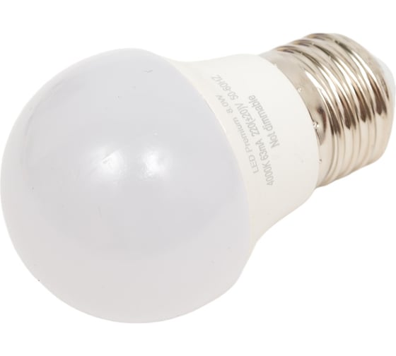 Светодиодная лампа Ecola globe LED Premium 8,0W G45 220V E27 4000K шар композит 78x45 K7QV80ELC