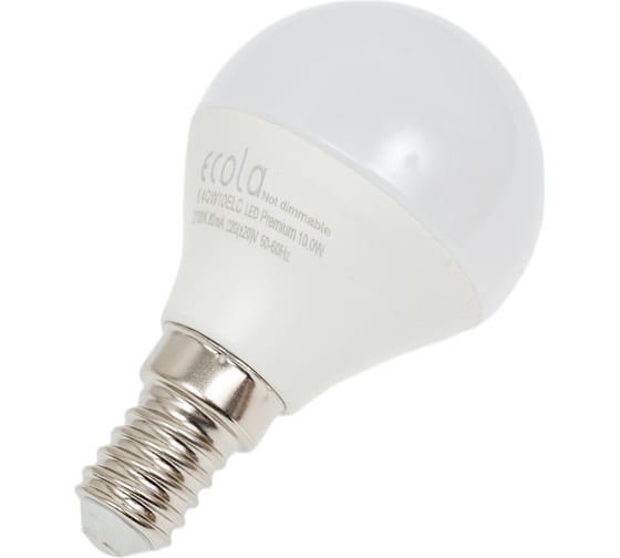 Светодиодная лампа Ecola globe LED Premium 10,0W G45 220V E14 2700K шар композит 82x45 K4QW10ELC