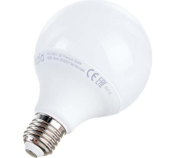 Светодиодная лампа Ecola globe LED Premium 20,0W G95 220V E27 4000K 320 шар композит 140x95 K7LV20ELC