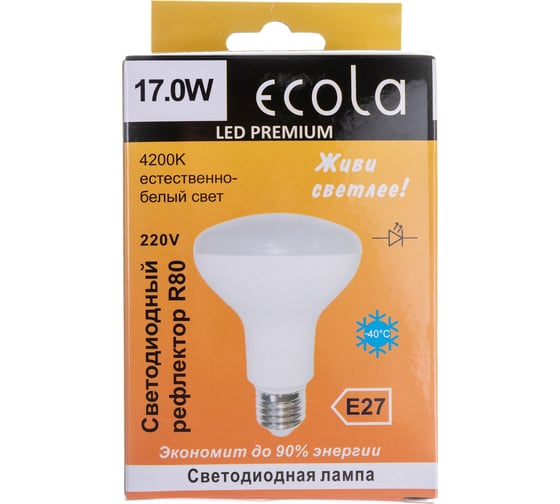 Светодиодная лампа Ecola Reflector R80 LED Premium 17,0W 220V E27 4200K композит 114x80 G7NV17ELC