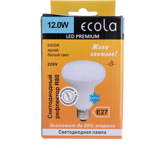 Светодиодная лампа Ecola Reflector R80 LED Premium 12,0W 220V E27 6400K композит 114x80 G7ND12ELC