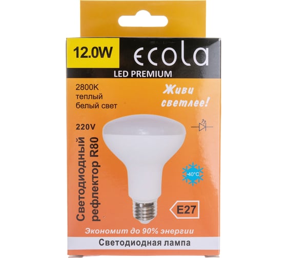 Светодиодная лампа Ecola Reflector R80 LED Premium 12,0W 220V E27 2800K композит 114x80 G7NW12ELC