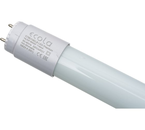 Светодиодная лампа Ecola T8 Premium G13 LED 14,0W 220V 6500K с повор. цоколями 605x28 упак.инд.п/э. /25 CT8D14ELB
