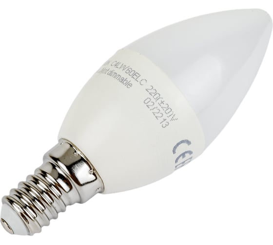 Светодиодная лампа Ecola candle LED 6,0W 220V E14 2700K свеча композит 101x37 C4LW60ELC