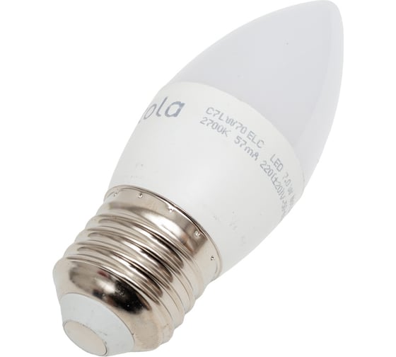 Светодиодная лампа Ecola candle LED 7,0W 220V E27 2700K свеча композит 103x37 C7LW70ELC