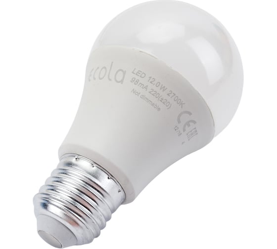 Светодиодная лампа Ecola classic LED 12,0W A60 220-240V E27 2700K композит 110x60 D7RW12ELC