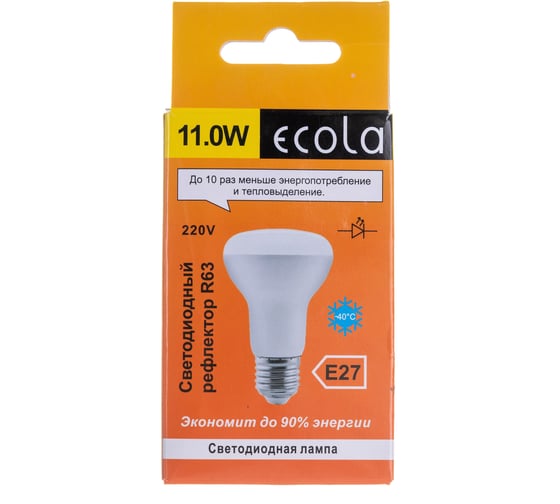Светодиодная лампа Ecola Reflector R63 LED 11,0W 220V E27 2800K композит 102x63 G7KW11ELC