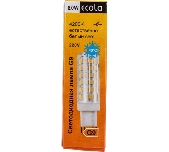 Светодиодная лампа Ecola G9 LED 8,0W Corn Micro 220V 4200K 360 65x19 G9RV80ELC