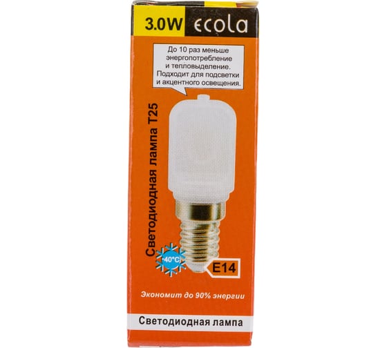Светодиодная лампа Ecola T25 LED Micro 3,0W E14 2700K капсульная 340 матовая 60x22 mm B4UW30ELC