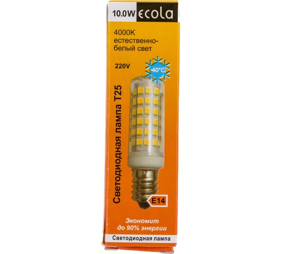 Светодиодная лампа Ecola T25 LED Micro 10.0W E14 4000K 340 кукуруза 65x18 mm B4TV10ELC
