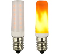 Филаментная лампа Ecola T25 LED Micro 1,0W E14 Flame имитация пламени 64x16 mm B4TF10ELC
