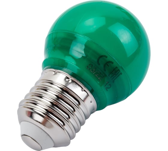 Светодиодная лампа Ecola globe LED color 5,0W G45 220V E27 Green шар Зеленый матовая колба 77x45 K7CG50ELB