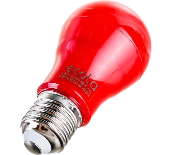 Светодиодная лампа Ecola classic LED color 8,0W A55 220V E27 Red Красная 360 композит 108x55 K7CR80ELY