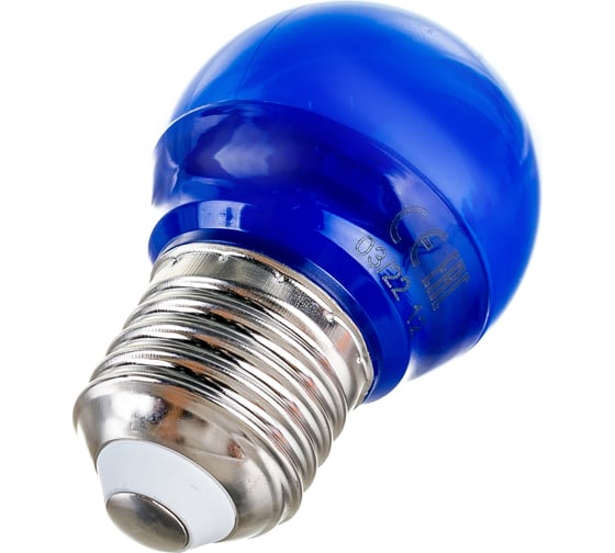 Светодиодная лампа Ecola globe LED color 5,0W G45 220V E27 Blue шар Синий матовая колба 77x45 K7CB50ELB