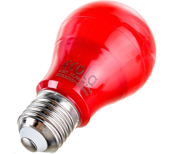 Светодиодная лампа Ecola classic LED color 12,0W A60 220V E27 Red Красная 360 композит 110x60 K7CR12ELY