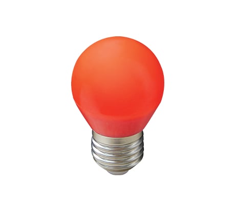 Светодиодная лампа Ecola globe LED color 5,0W G45 220V E27 Red шар Красный матовая колба 77x45 K7CR50ELB