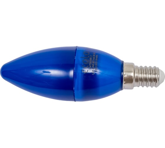 Светодиодная лампа Ecola candle LED color 6,0W 220V E14 Blue свеча Синяя матовая колба 103x37 C4TB60ELY