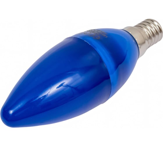 Светодиодная лампа Ecola candle LED color 6,0W 220V E14 Blue свеча Синяя матовая колба 103x37 C4TB60ELY